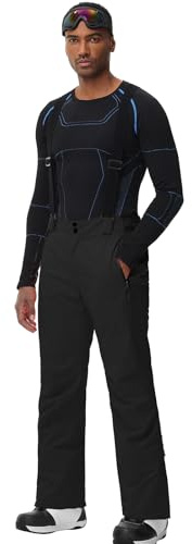 ALSOGO Herren Skihose wasserdichte Winddichte Winter Schneehose Outdoor Snowboardhose mit Abnehmbar Träger