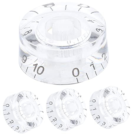 ibasenice 16stücke Potentiometer Knöpfe Gitarre Und Bass Volumenregelung Transparent Mit Schwarzer Schrift Einfache Installation Und Langlebiges Material