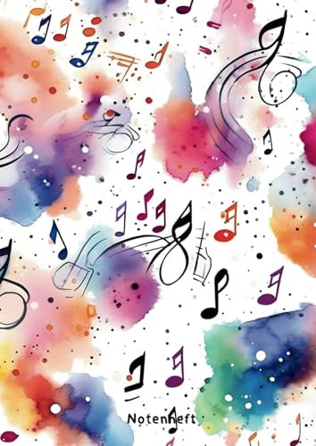 Notenlinienheft DIN A4 mit Lineatur 14 ohne Hilfslinien: 100 Seiten Musikheft mit Notenlinien für Musikunterricht und Musiker