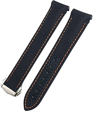 GSZCCZS 20 mm Canvas-Leder-Armband für Omega Seamaster 300 Speedmaster AT150 Planet Ocean Nylon-Uhrenarmband