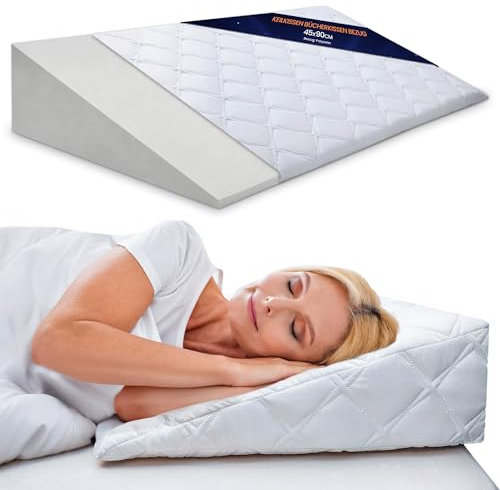 Bezug für Keilkissen Bett und Sofa Rückenkissen Kopfteil - 45 x 90 cm Überzug für Reflux Kissen Erwachsene Matratzenkeil Wedge Reading Pillow Baby Bettkeil und Lesekissen