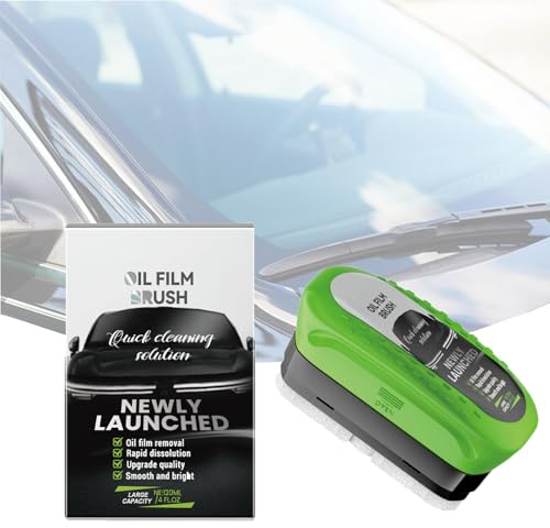 Spazzola per Pulizia Film Dell'olio per Auto,Car Glass Oil Film Remover,Detergente Pellicole Di Olio Vetri,Automotive Oil Film Cleaning Brush,Pulizia Vetri Auto Rimuove Sporco e Macchie d'Acqua