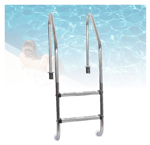 Pool Ladder,Stainless Steel In-Pool Stair,2/3-Step Handrails Stairs,with Preventing Slips Pedals,for Swim Gym and in Groundc,Bearing Weight 250kg(2 steps)