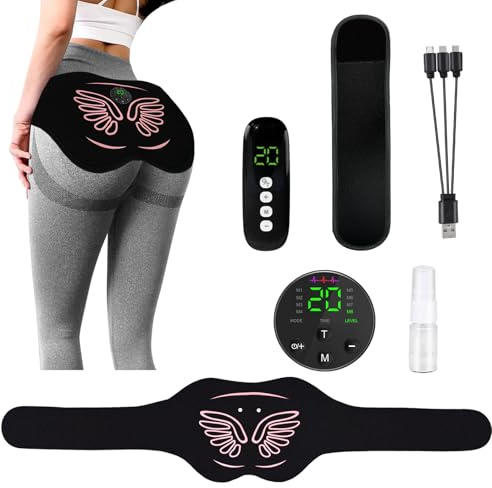 Booty Trainer EMS Glute Stimulator - 8 Modes & 20-Level Intensity Hip Trainer Belt for Women Men, Butt Lifting Machine & Muscle Toner with Remote Control, Home Workout Equipment