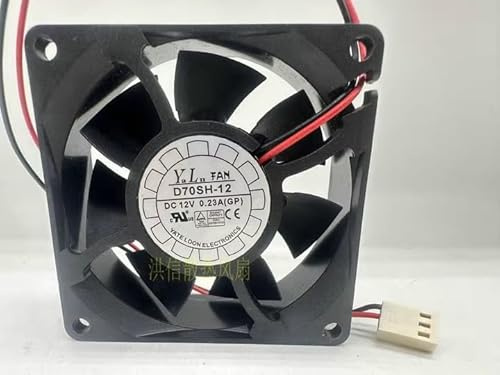 Computer cooling fan，D70SH-12 12V 0.23A 7CM 7025 2-wire silent cooling fan