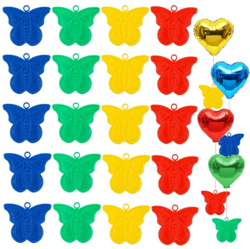 Paquete de 20 pesas para globos, globos de helio de plástico colorido para cumpleaños, boda, fiesta, decoración de celebración