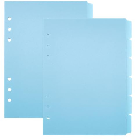 PH PandaHall Intercalaires Index 12 feuille A5 onglets de Reliure 6 trous Intercalaires en Plastique Bleu Intercalaires avec Onglets pour Agenda Classeurs à Feuilles Mobiles Bureau École Décoration