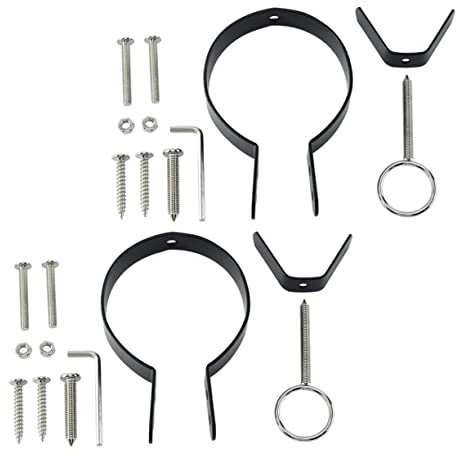 LABRIMP 2 Sets Italian Ham Stand Parts Reusable Iron Ham Rack Accessories Black Kit for Kitchen Use