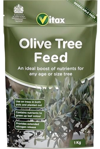 HOCHSTE® Vitax Olive Tree Fertiliser Plant Feed, Slow-Release Olive Tree Food with Magnesium, Organic Nutrients for Potted & Outdoor Trees, Boosts Fruiting & Growth, 900g Pouch