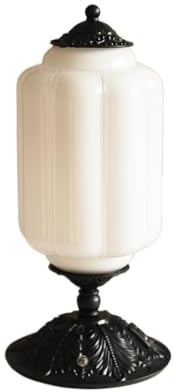 ZR98US Vintage Glass Touch Table Lamp, 3-Way Dimmable, with Charging Port, Bedroom Nightstands and Rooms, Included Suitable for Living Room, Dormitory, Office,(White)