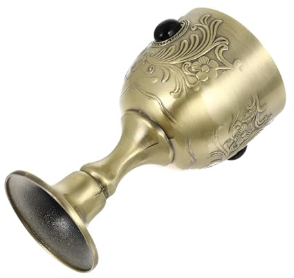 TOYZFRIENDY Cáliz de Vino Tinto Retro de Aleación Metálica Copa Vintage Pequeña para Fiestas y Decoración Copa de Vino de Metal Duradera y Fácil de Limpiar Adecuado para Bodas y Reuniones