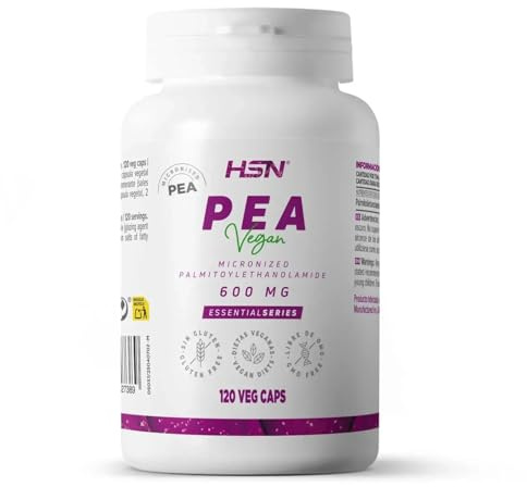 HSN Palmitoiletanolamida Micronizada (PEA) 1200mg/día | 120 Capsulas Vegetales | Máxima Biodisponibilidad | No-GMO, Vegano, Sin Gluten