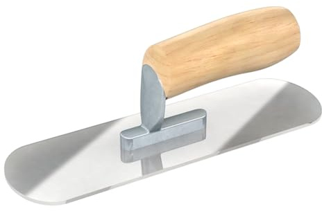 Bon Pool Trowel - 10 x 3 Plexiglass Blade | Short Shank Pool Finishing Trowel with Camel Back Wood Handle | Flexible Rounded Blade for Smooth Curved Surface Finishing