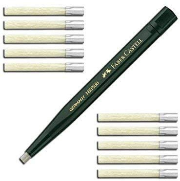 Faber-Castell 180300 - Drehstift mit Glasradierer, Schaftfarbe: grün + 10 Ersatzminen