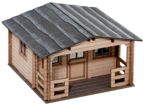 NOCH Schrebergartenhaus, Laser-Cut Minis Bausatz, 2,9 x 2,8 cm, 1,8 cm hoch, perfekt für Spur N Modelleisenbahn Landschaftsgestaltung