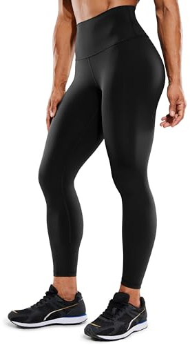 CRZ YOGA Women's 25'' Hugged Feeling High Waist Leggings Squat Proof Gym Workout Leggings Compression Yoga Pants Black 10