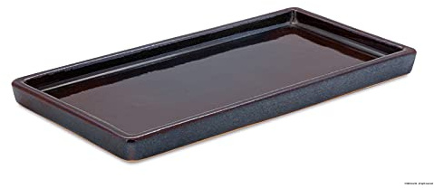 K&K Keramik Untersetzer für K&K-Balkonkästen 38x20x18cm, braun-glänzend