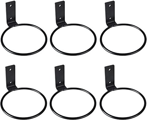 WIVAYE 10,2 cm Blumentopfhalter Ring Wandmontage, 6 Stück Metall Blumentopfring Wandhalterung, Wandbehang Pflanzhaken mit Halterung für Außen- und Innenpflanzentöpfe