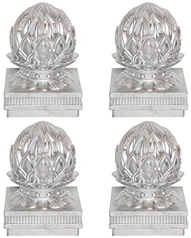 Pfostenkappen, 10x10cm/12x12cm, 4 Stück Pfostenabdeckung, Aluminium Zaunkappen, Vintage Dekoration Treppengeländer der Villa,120x120mm