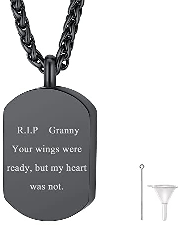 FindChic Personalisierter Memorial Urnen Anhänger Halskette Edelstahl Lebensbaum/Quader/Herz/Sanduhr/Katze Anhänger mit Trichter für Asche/Haare/Öl Charms Anhänger Gedenken für damen Herren