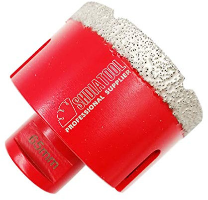 SHDIATOOL Diamant-Kernbohrer, Lochsäge Durchmesser 65mm 2-4/7 M14 Gewinde vakuumgelötet für Beton, Granit, Marmor, Porzellan, Fliesen, Mauerwerk, Ziegel
