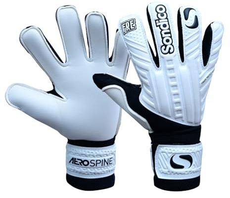 Sondico Unisex AquaSpine Junior målvaktshandskar vit/svart 6
