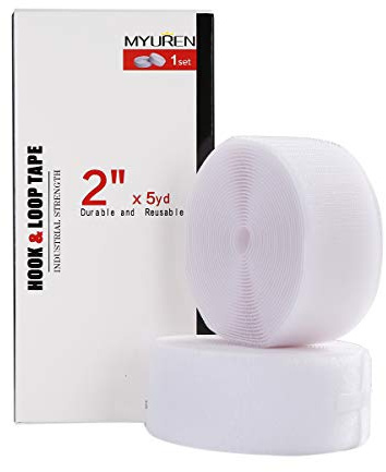 4.5m x 50mm Klettband zum Nähen für Stoff, 50mm Breit Klettverschluss zum Aufnähen, Nylon Klettstreifen für DIY Handwerk Rund um Startseite und Büro, Weiß