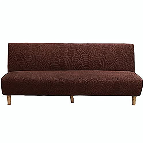 CXYKN Armloser Sofa-Bettbezug, Stretch-Futon-Schonbezug, Schutz, elastisch, vollständig zusammenklappbar, Sofaschutz, passend für Klappsofas ohne Armlehnen 160–190 cm (160–190 cm, Kaffee)
