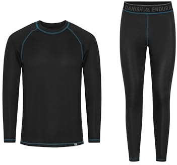 DANISH ENDURANCE Conjunto Térmico Hombre y Mujer, Camiseta Térmica y Pantalón en Materiales Reciclados, Capa Base Unisex, 1 o 2 Pack