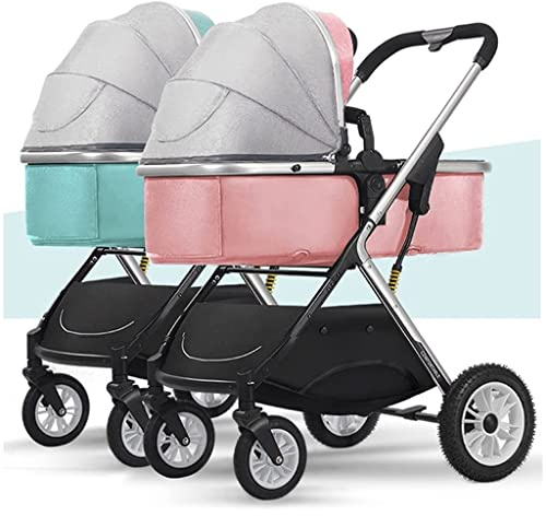 Doppel-Kinderwagen nebeneinander, Zwillings-Kinderwagen, Tandem-Kinderwagen for Säuglinge und Kleinkinder, abnehmbarer 2-Einzel-Kinderwagen, faltbarer Kinderwagen mit verstellbarem Verdeck ( Color : M
