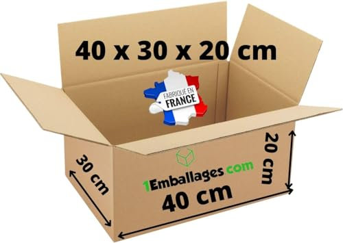 PARIS STOCK - Lot Carton d'Expédition ou Déménagement 40X30X20 cm - fabriqué en France (5)