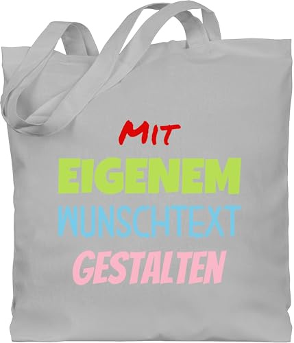 Geschenk mit Namen personalisiert by Shirtracer - Baumwolltasche - Aufdruck selbst gestalten - Wunschtext I Mit eigenem Text personalisiert I Custom Text