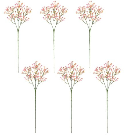 Guangcailun 6 Pezzi di Fiori Finti Versatili, Matrimoni, Feste e Decorazioni per la casa, Fiori Artificiali in plastica, Fiori secchi, Foglie di Natale, Rosa