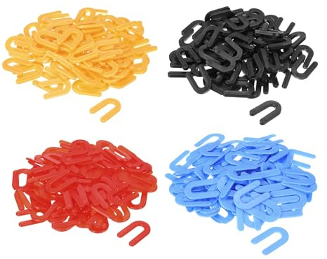 sourcing map Cuñas de plástico, espaciadores en U de herradura para nivelación de azulejos de construcción rojos de 1/16 pulgadas, azul 1/8 pulgadas, negro 3/16 pulgadas, amarillo de 1/4 pulgadas, 100