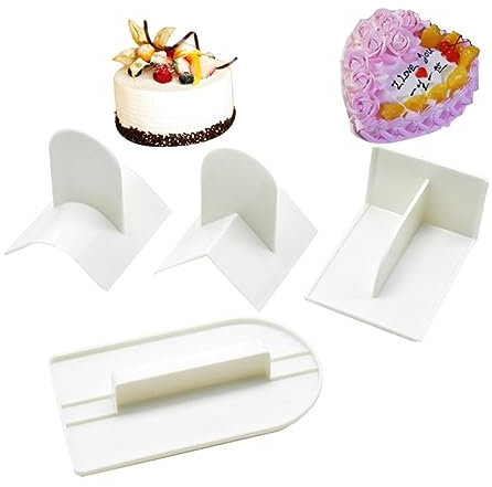 4pcs Cake Scraper Smoother Plastic for Rolled Fondant Shaping