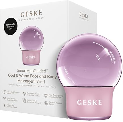 GESKE Cool & Warm Face & Body Massager | 7 in 1 | Wärmung & Kühlung | SmartAppGuided™ | Massagegerät für Gesicht & Körper | Batterielose Wärme- & Kühltechnologie | Entspannend & abschwellend