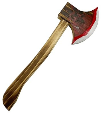 MEISH Hache sanglante en bois - Fausse hache réaliste - Accessoires de costume d'Halloween pour jeux en plein air