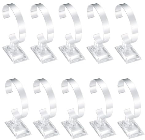 Amexo 10 Stück Uhrenständer Transparent, Acryl Uhrenhalter Armbänder Halter Kunststoff, Uhren Ausstellungsständer Schmuckständer für Zuhause oder Geschäft