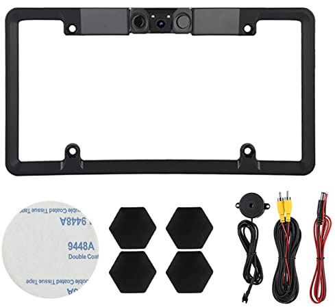 Nummernschildrahmen, Rückfahrkamera, Parksensor, Rückfahrkamera, 3-in-1 für Auto, mit AV-Schnittstelle, für Auto