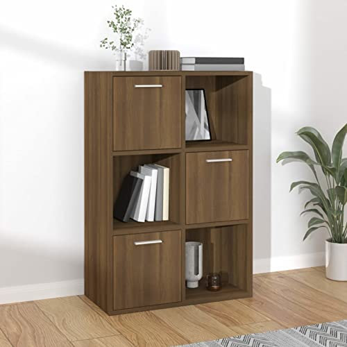 Xichuzi Lagerschrank, Flurschrank, Putzschrank, Besenschrank, Aktenschrank, Schrank Schmal, Aufbewahrungsschrank, Vorratsschrank, Braun Eichen-Optik 60x29,5x90 cm