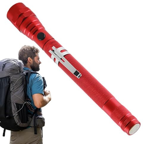 Kustimantu Lampe torche magnétique LED télescopique, lampe de poche extensible magnétique LED, outil de collecte d'aimant télescopique, gadget frais rotatif à 360 °, lumières de travail pour hommes