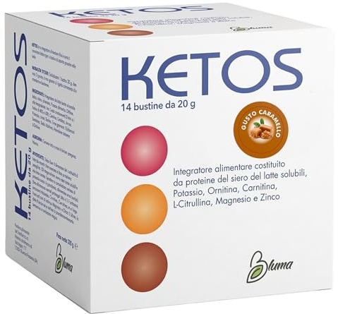 Ketos Integratore Alimentare a Base di Proteine del Siero del Latte Isolate – Ideale per Diete Proteiche e Attività Muscolare – 14 Bustine Gusto Caramello