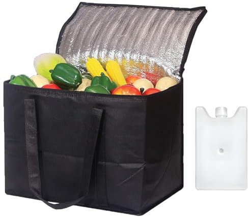 Soft Cooler Bag, 35L Cool Bags with Zip,Thermal Food Delivery Bag,Insulated Picnic Lunch Bag, Foldable Cool Box,Reusable Insulation Shopping Bags,for Camping BBQ Shopping Fishing Family Outdoor Travel