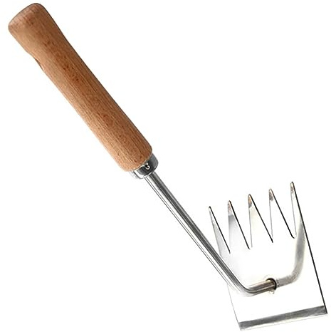 Desherbador Manual de Acero Inoxidable Mango de Madera