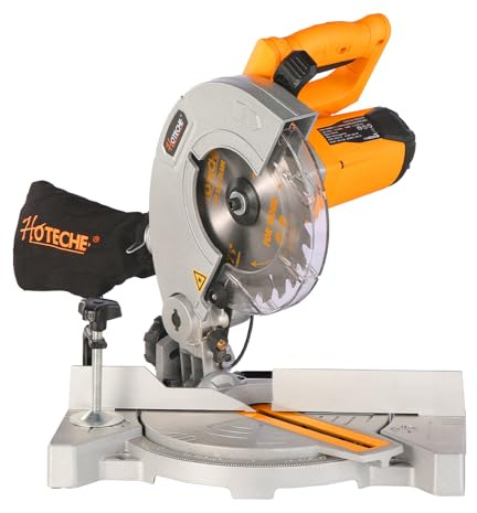 Hoteche 7-1/4-Inch Miter Saw 7.5A Compound Single Bevel Chop Saw with Laser and Blade for Wood and Metal Working