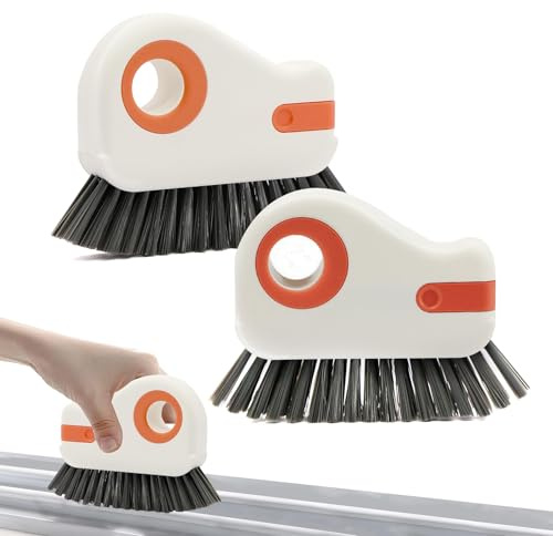 Herramienta de limpieza para ranuras de ventanas, cepillo multifunción para baño y cocina, juego de 2 cepillos abrasivos para una limpieza eficaz de azulejos y persianas, ideal para esquinas y
