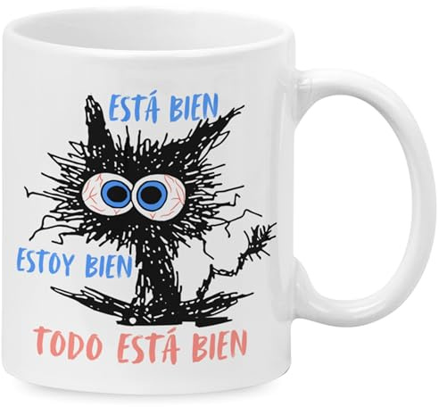 Quodelo Taza Gato - Regalos para Amantes de los Gatos - Taza Desayuno Originales con Mensaje Gracioso - Cosas de Gatos para Regalar - Regalo Gracioso - Regalos Gatos - Regalo Divertido