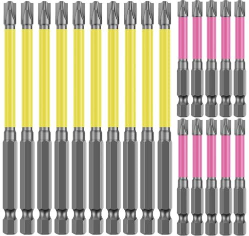 20 Pcs Magnetic Special Flat Slotted Phillips Cross Head Screwdriver Bit Sets Alloy Steel 1/4 Inch Hex Shank Magnetic Cross Slot Screw Driver Drill Bits for Circuit Breakers Electric Screwdrivers