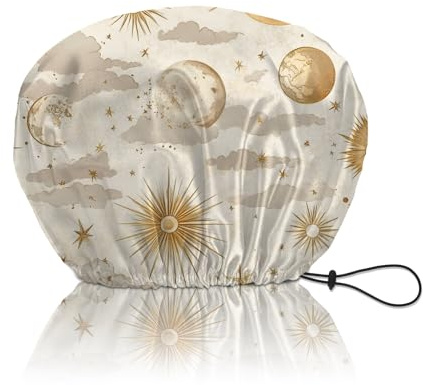 BHAHB Duschhaube, doppellagig wasserdicht, elastisch verstellbar, wiederverwendbare shower cap, niedliches Design für Damen