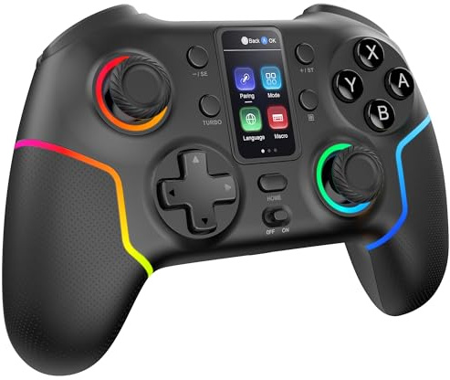Mars Gaming MGP-V3, Gamepad Sans Fil ARGB, Triple Connexion Bluetooth 5.0/2.4GPRO / Câble, Écran LCD Couleur, Joysticks et Gâchettes Hall Effect, Switch|Switch 2|PC|Android|iOS 13.0+, Noir